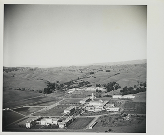 Aerial view of Moraga campus facing north, 1941