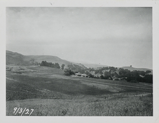 View of the future Moraga campus site, September 3, 1927