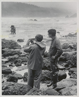 Students at the Anchor Bay tide pools near Gualala during January Term, 1965