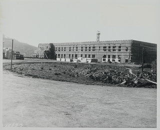 The construction of the science building (Galileo Hall) on the Moraga campus, November 24, 1927