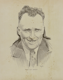 Reproduction of a pencil sketch of Edward P. &quot;Slip&quot; Madigan, 1931