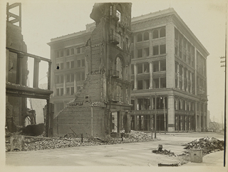 Buildings in San Francisco destroyed by the 1906 earthquake and fire, 1906