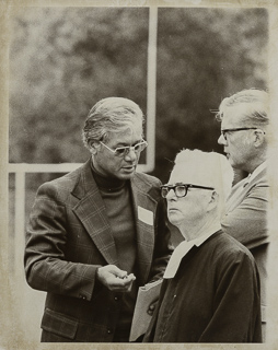 Herman John Wedemeyer, Brother Albert, and an unidentified man, 1980