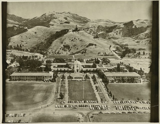 Aerial view of Moraga campus facing southeast, 1955