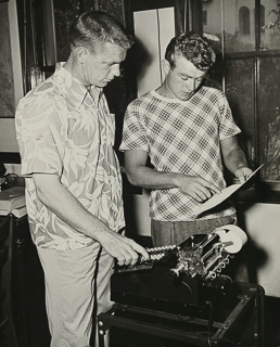 Students learning to use an adding machine, May 27, 1948