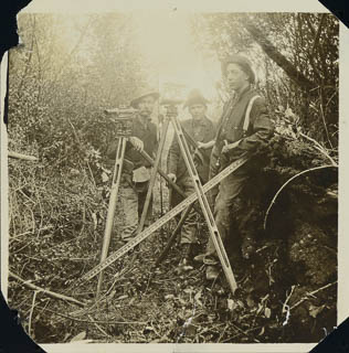 Students surveying land, 1911