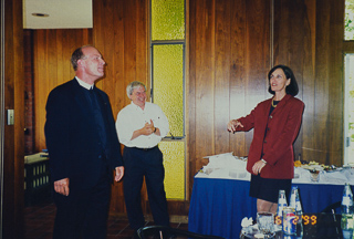 Stephanie Bangert at her farewell party, 1999