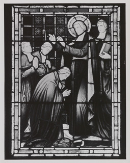 Stained glass portrayal of Saint John Baptist de La Salle, undated