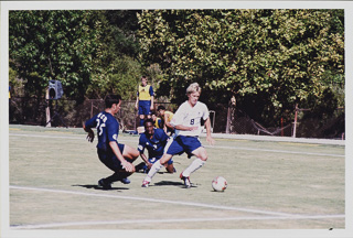 Saint Mary&#39;s College Men&#39;s Varsity Soccer team playing against University of California, Riverside, undated