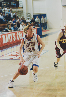 Tracy Morris of the Saint Mary&#39;s College women&#39;s basketball team during a game against Santa Clara, 2000