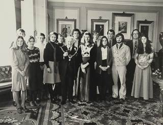 Twelve Saint Mary&#39;s College students in Cardiff, Wales, 1976