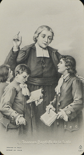 Souvenir card featuring John Baptist de La Salle, 1950