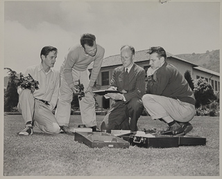 Students being shown how to use sextants, May 27, 1948