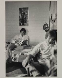 Two students in a Residence Hall room, 1960