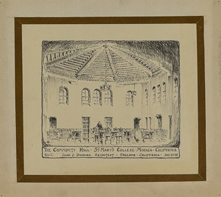 Sketch showing the interior of the Community Hall, or Fenlon Hall, December 23, 1927