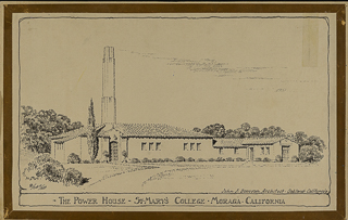 Sketch of the power house on Moraga campus, 1927