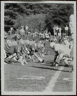 Football scrimmage, 1981