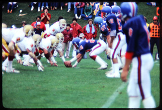 Football scrimmage, 1980